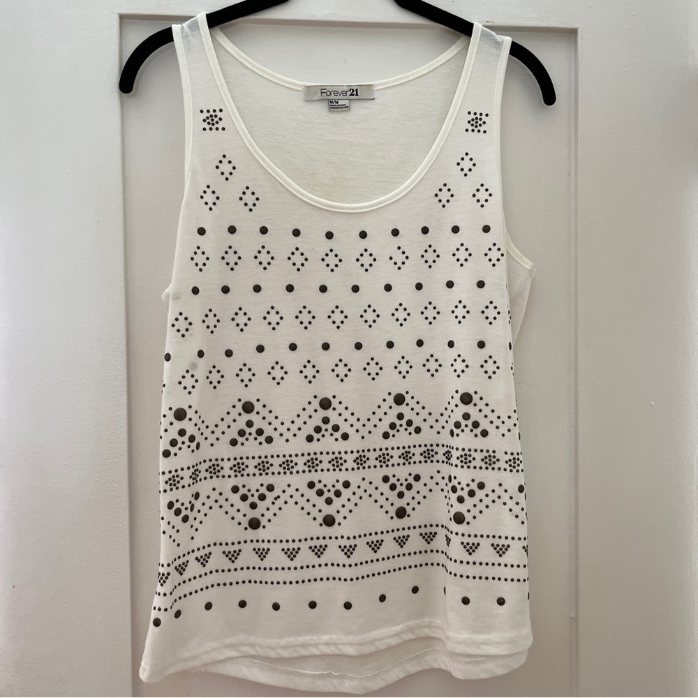 Forever 21 Scoop Neck Embellished Tank Top